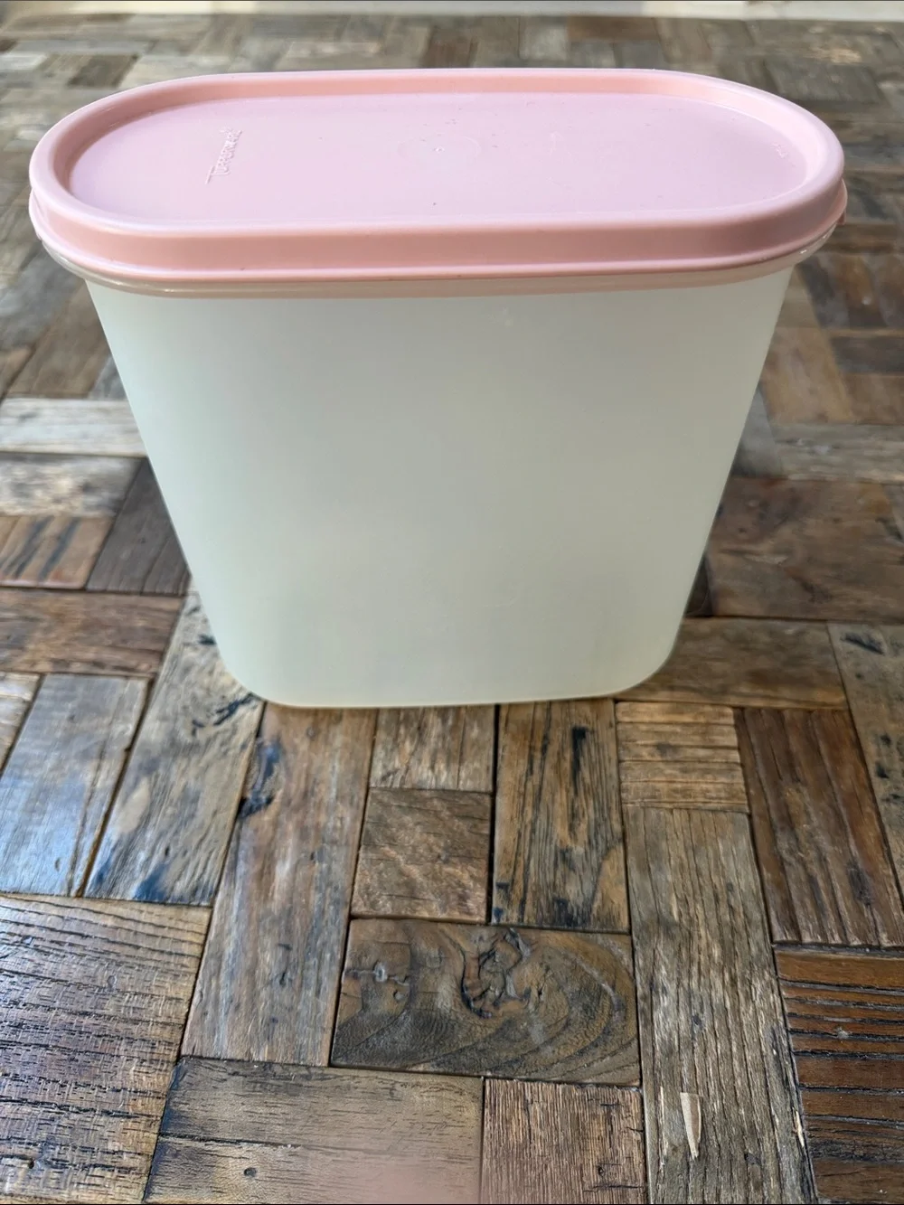 Vintage Tupperware Modular Mates Oval #3 Pink Lid Storage Container